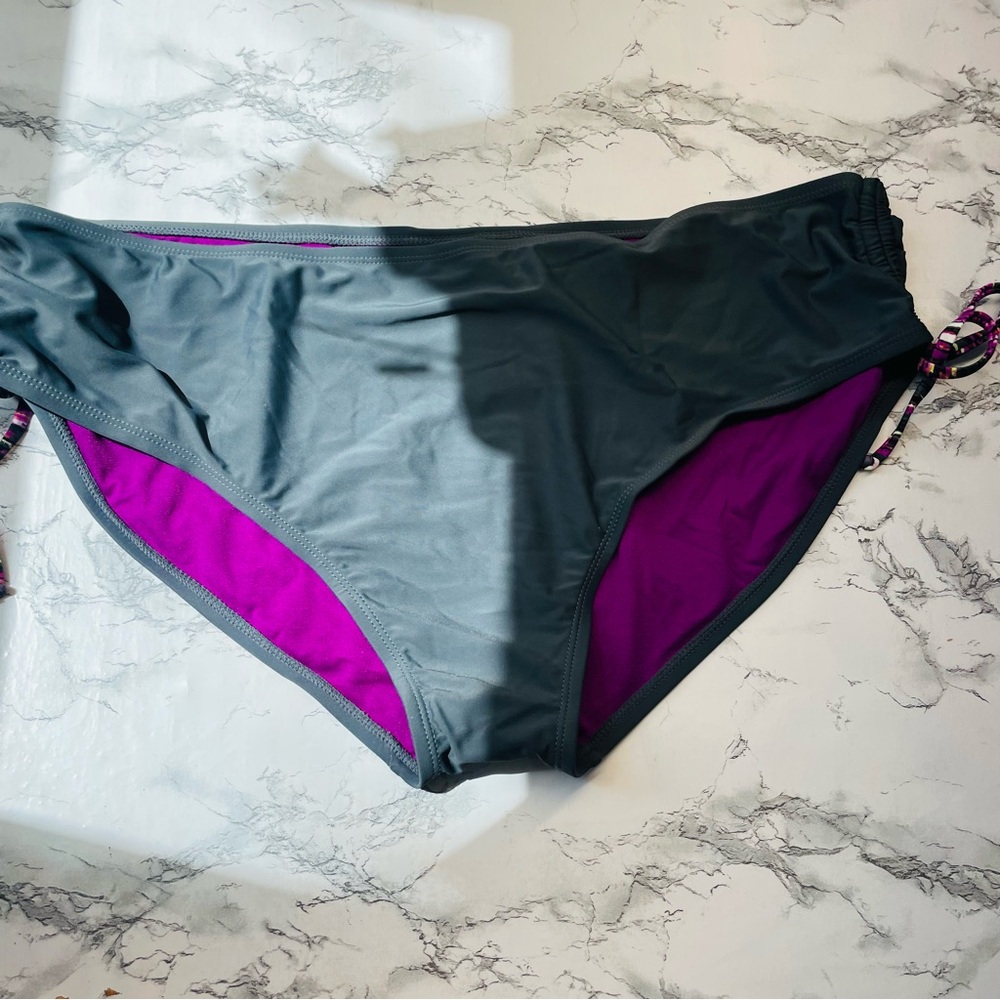 Everlast Sport Purple and Gray Bikini Bottom new with Tags